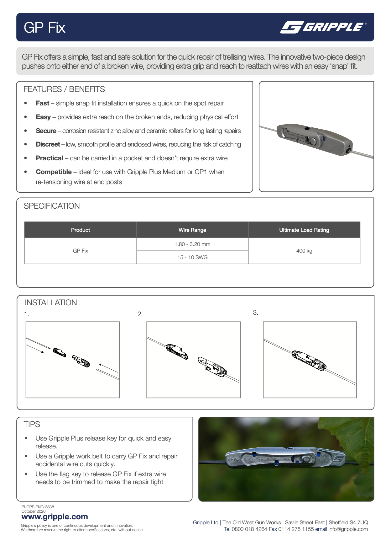 GP-FIX Trellis/Wire Repair Joiner (bag of 64)