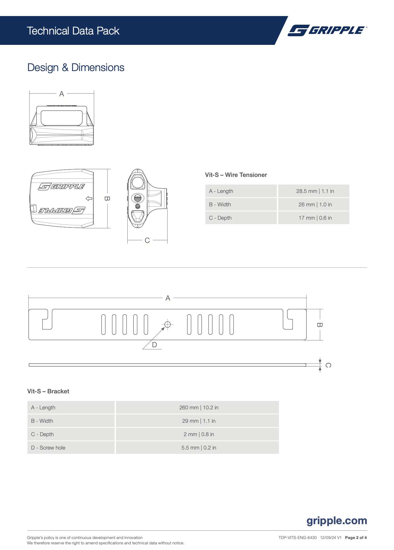Gripple Vit S Bracket Kit (1 bracket 2 Vit S joiners x 60)