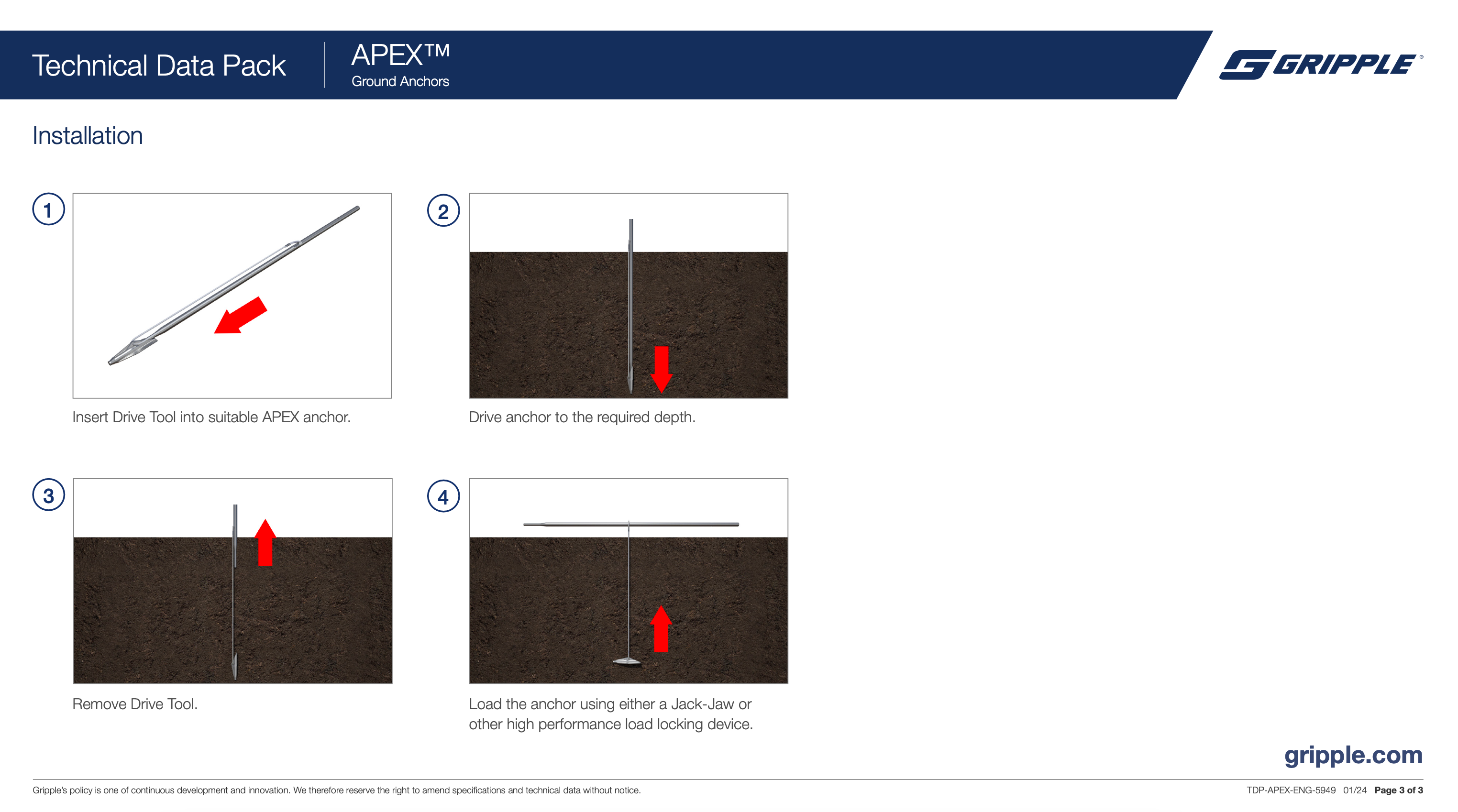 APEX 4 Anchors 0.9m Fibre (box of 10)